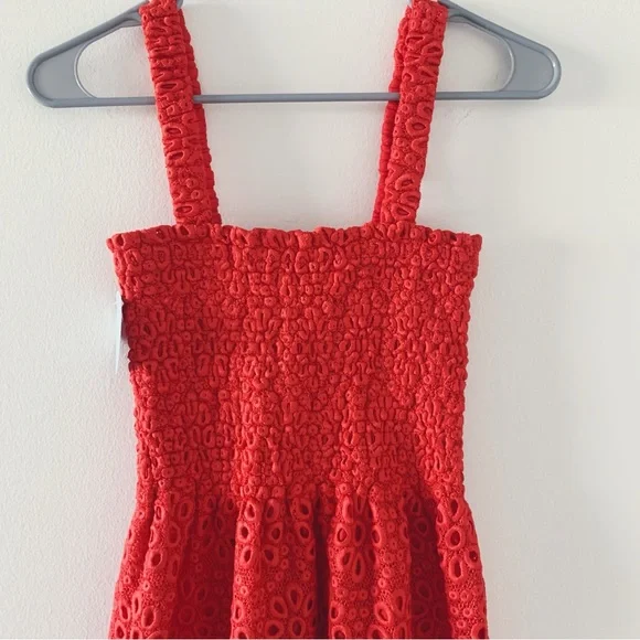 NWT Hill House The Anjuli Nap Dress Poppy Red Scallop Lace - Picture 6 of 11